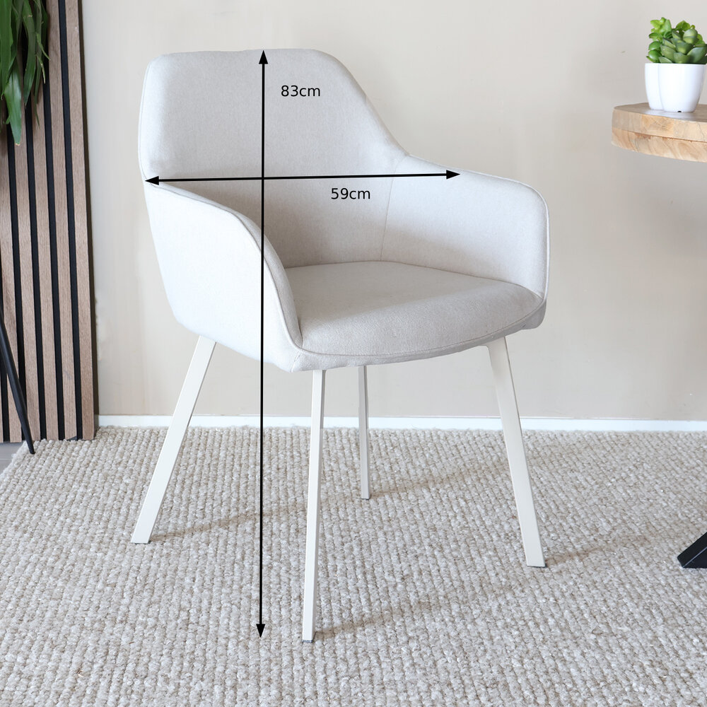 Eetkamerstoel Maris beige met beige poot Eetkamerstoel Maris beige met beige poot