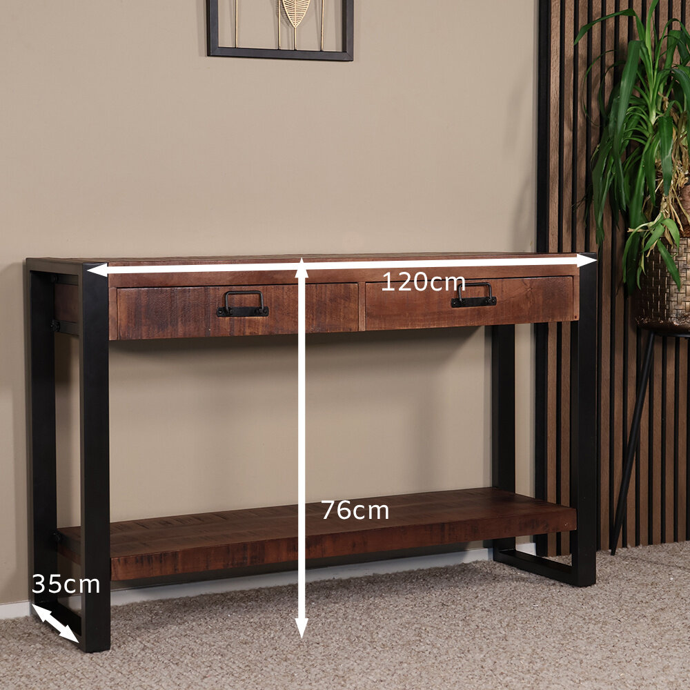 Bijzettafel 120cm mangohout Vera bruin Bijzettafel 120cm mangohout Vera bruin