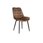 Eetkamerstoel De Vince cognac velvet eetstoel