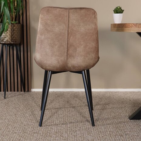 Lizzely Garden & Living Eetkamerstoel De Vince cognac velvet eetstoel Lizzely Garden & Living Eetkamerstoel De Vince cognac velvet eetstoel