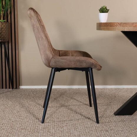 Lizzely Garden & Living Eetkamerstoel De Vince cognac velvet eetstoel Lizzely Garden & Living Eetkamerstoel De Vince cognac velvet eetstoel