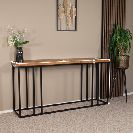 Lizzely Garden & Living Bijzettafel mangohout Don 150cm lichtbruin Lizzely Garden & Living Bijzettafel mangohout Don 150cm lichtbruin