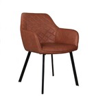 Eetkamerstoel met armleuning Yurgan cognac kunstleder eetstoel Eetkamerstoel met armleuning Yurgan cognac kunstleder eetstoel