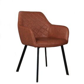 Lizzely Garden & Living Eetkamerstoel met armleuning Yurgan cognac kunstleder eetstoel