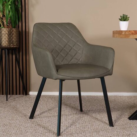 Lizzely Garden & Living Eetkamerstoel met armleuning Yurgan antraciet kunstleder eetstoel Lizzely Garden & Living Eetkamerstoel met armleuning Yurgan antraciet kunstleder eetstoel