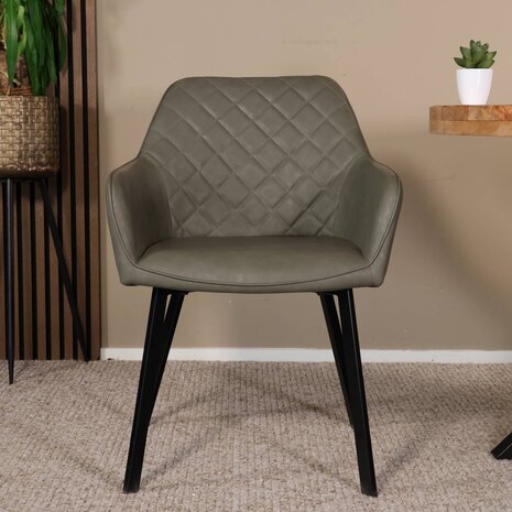 Lizzely Garden & Living Eetkamerstoel met armleuning Yurgan antraciet kunstleder eetstoel Lizzely Garden & Living Eetkamerstoel met armleuning Yurgan antraciet kunstleder eetstoel
