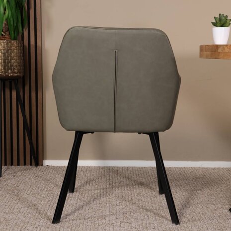 Lizzely Garden & Living Eetkamerstoel met armleuning Yurgan antraciet kunstleder eetstoel Lizzely Garden & Living Eetkamerstoel met armleuning Yurgan antraciet kunstleder eetstoel