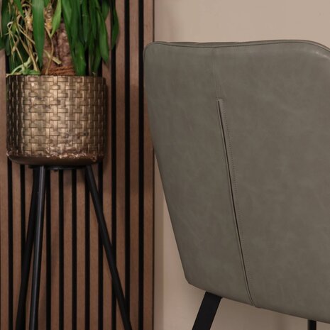 Lizzely Garden & Living Eetkamerstoel met armleuning Yurgan antraciet kunstleder eetstoel Lizzely Garden & Living Eetkamerstoel met armleuning Yurgan antraciet kunstleder eetstoel