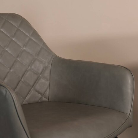 Lizzely Garden & Living Eetkamerstoel met armleuning Yurgan antraciet kunstleder eetstoel Lizzely Garden & Living Eetkamerstoel met armleuning Yurgan antraciet kunstleder eetstoel