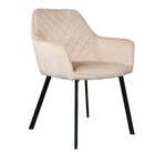 Eetkamerstoel met armleuning Yurgan velvet zand eetstoel