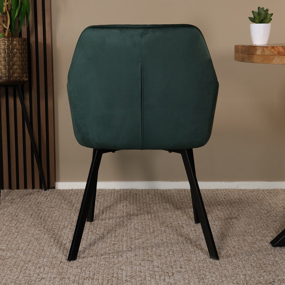 Eetkamerstoel met armleuning Yurgan velvet groen eetstoel Eetkamerstoel met armleuning Yurgan velvet groen eetstoel