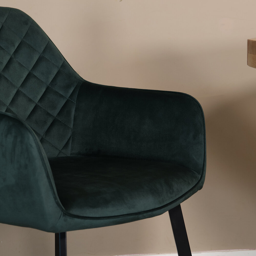 Eetkamerstoel met armleuning Yurgan velvet groen eetstoel Eetkamerstoel met armleuning Yurgan velvet groen eetstoel