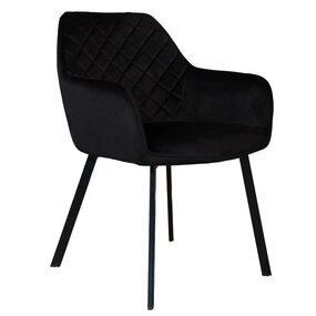Lizzely Garden & Living Eetkamerstoel met armleuning Yurgan velvet zwart eetstoel
