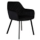 Lizzely Garden & Living Eetkamerstoel met armleuning Yurgan velvet zwart eetstoel