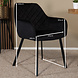 Lizzely Garden & Living Eetkamerstoel met armleuning Yurgan velvet zwart eetstoel
