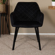 Lizzely Garden & Living Eetkamerstoel met armleuning Yurgan velvet zwart eetstoel