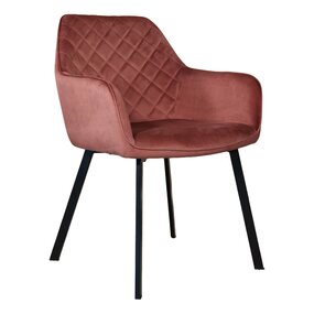 Lizzely Garden & Living Eetkamerstoel met armleuning Yurgan velvet roze eetstoel