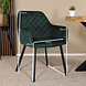 Lizzely Garden & Living Eetkamerstoel met armleuning Yurgan velvet donkergroen eetstoel Lizzely Garden & Living Eetkamerstoel met armleuning Yurgan velvet donkergroen eetstoel