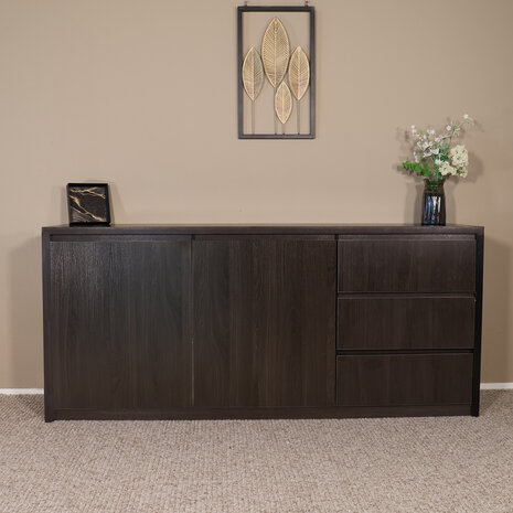 Lizzely Garden & Living Dressoir melamine Cassie donker walnoot 180cm