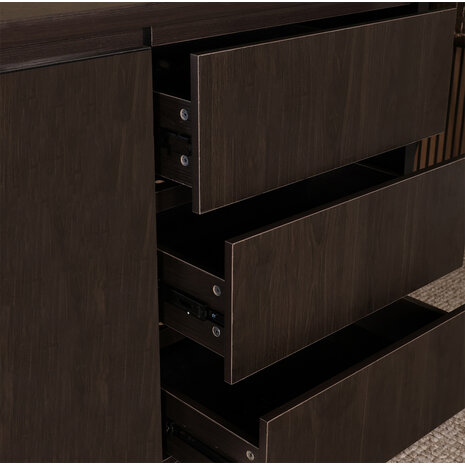 Lizzely Garden & Living Dressoir melamine Cassie donker walnoot 180cm