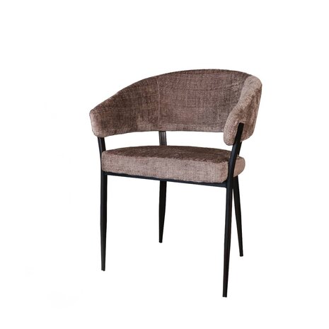 Lizzely Garden & Living Eetkamerstoel met armleuning Ziva taupe chenille Lizzely Garden & Living Eetkamerstoel met armleuning Ziva taupe chenille