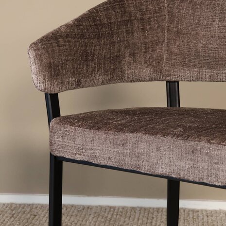 Lizzely Garden & Living Eetkamerstoel met armleuning Ziva taupe chenille Lizzely Garden & Living Eetkamerstoel met armleuning Ziva taupe chenille