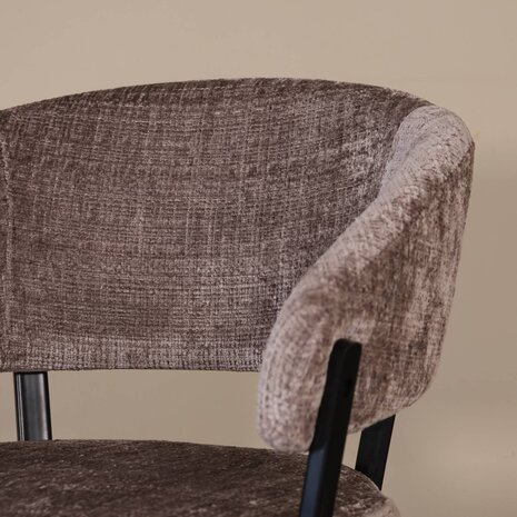 Lizzely Garden & Living Eetkamerstoel met armleuning Ziva taupe chenille Lizzely Garden & Living Eetkamerstoel met armleuning Ziva taupe chenille