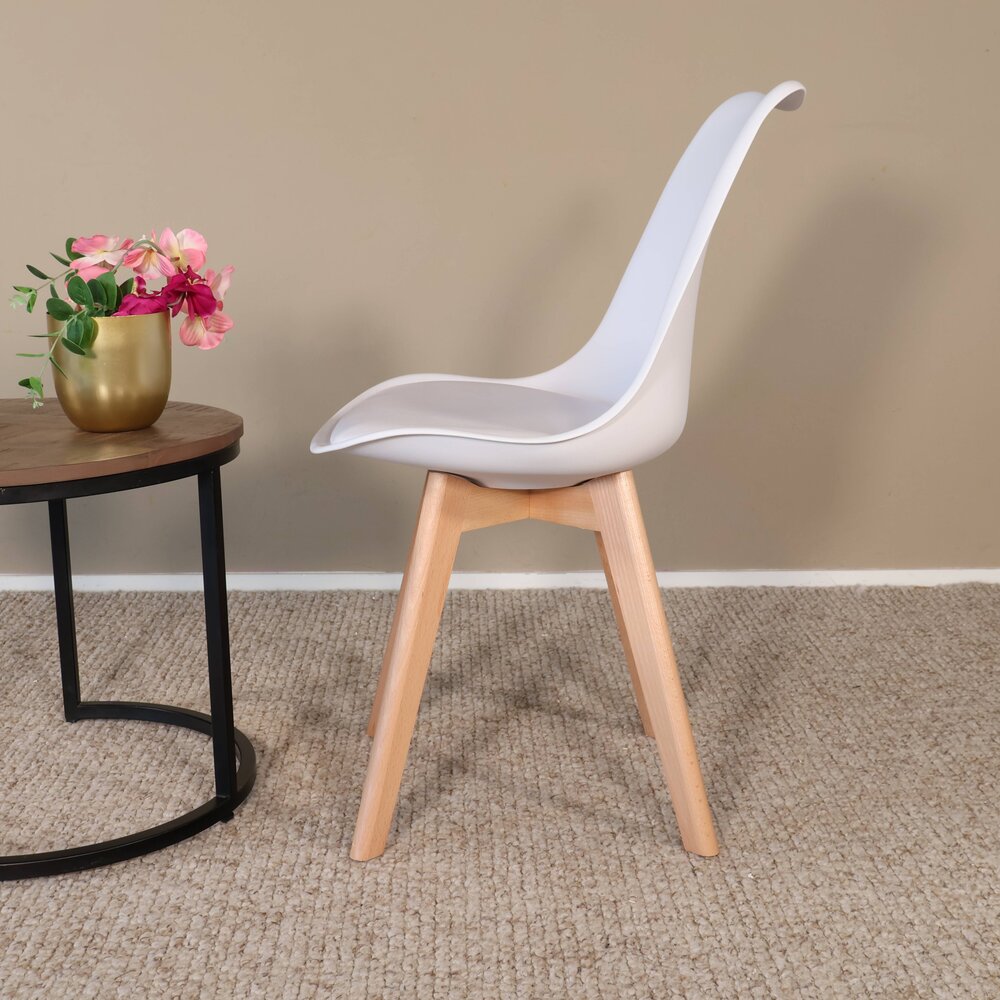 Eetkamerstoel wit met zitvulling Kuipstoel