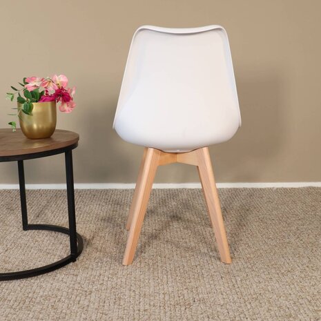 Lizzely Garden & Living Eetkamerstoel wit met zitvulling Kuipstoel