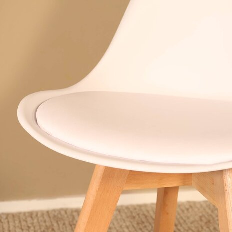 Lizzely Garden & Living Eetkamerstoel wit met zitvulling Kuipstoel