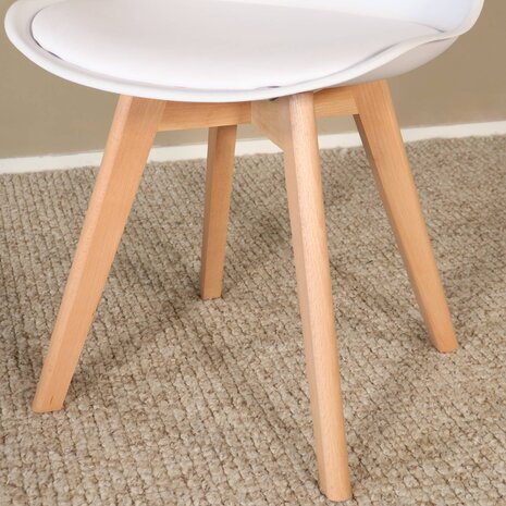 Lizzely Garden & Living Eetkamerstoel wit met zitvulling Kuipstoel