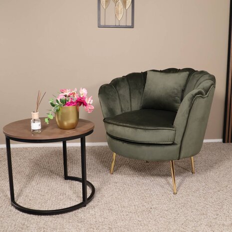 Lizzely Garden & Living Fauteuil zitbank 1 persoons Belle donkergroen bankje Lizzely Garden & Living Fauteuil zitbank 1 persoons Belle donkergroen bankje