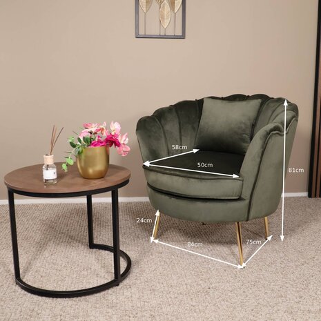 Lizzely Garden & Living Fauteuil zitbank 1 persoons Belle donkergroen bankje Lizzely Garden & Living Fauteuil zitbank 1 persoons Belle donkergroen bankje