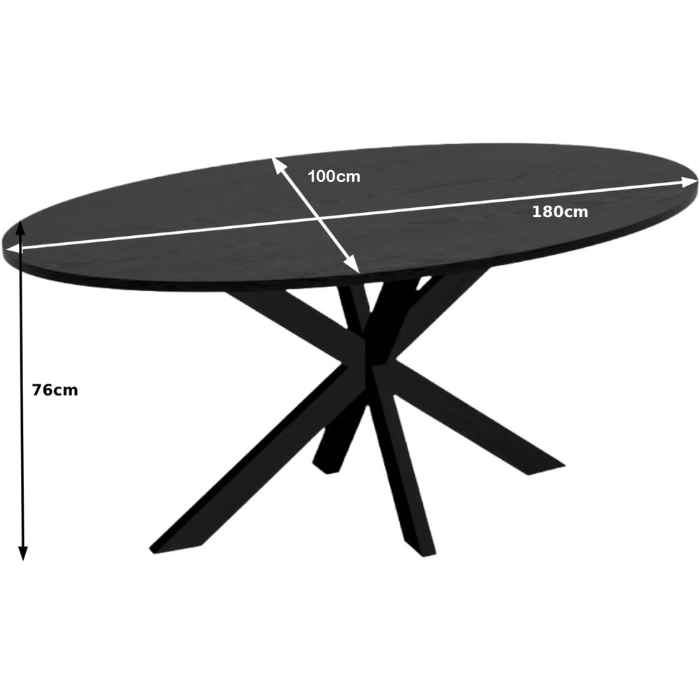 Eettafel ovaal 180cm Rato zwart ovale tafel Eettafel ovaal 180cm Rato zwart ovale tafel
