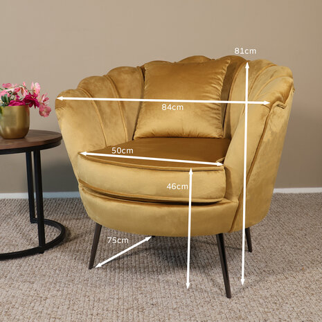 Lizzely Garden & Living Fauteuil zitbank 1 persoons Anna goud