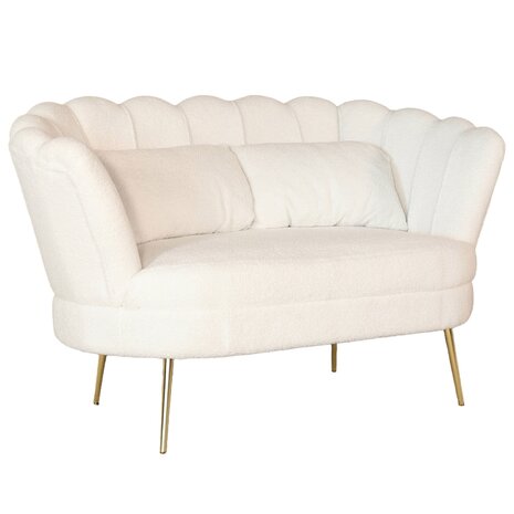 Lizzely Garden & Living Zitbank Belle 2 zits teddy wit bankstel 140cm stof incl. 2 kussens bank Lizzely Garden & Living Zitbank Belle 2 zits teddy wit bankstel 140cm stof incl. 2 kussens bank