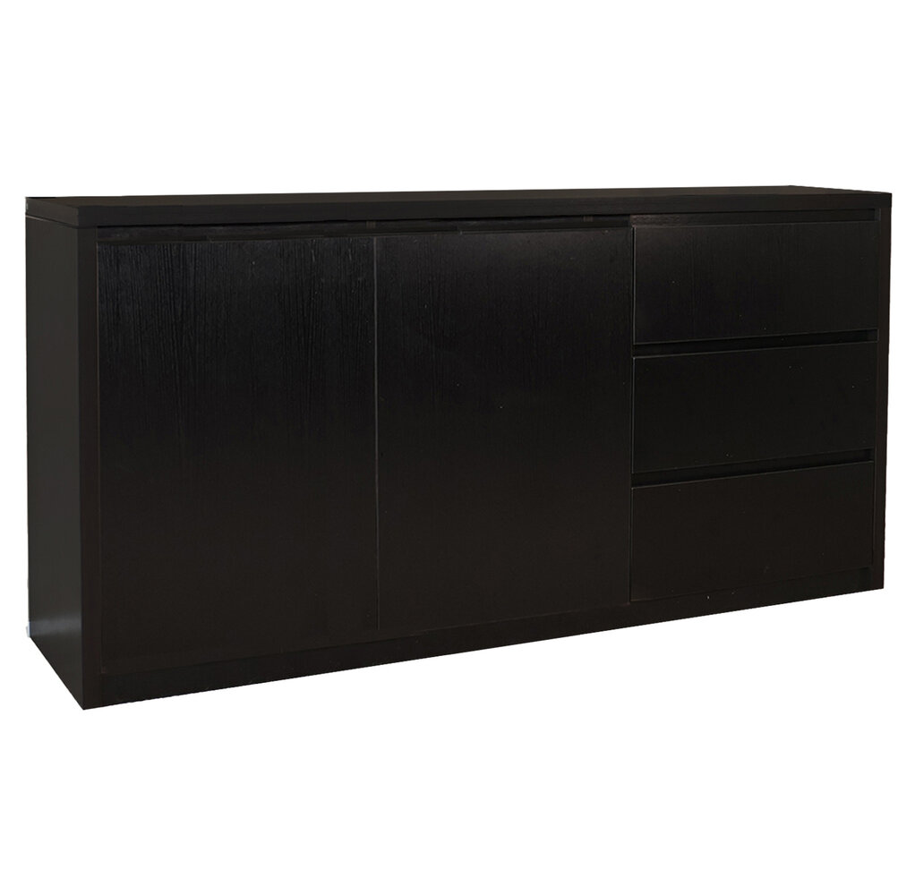 Dressoir melamine Cassie zwart 160cm Dressoir melamine Cassie zwart 160cm