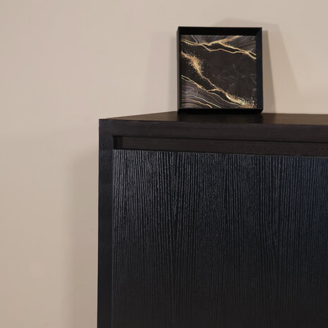 Lizzely Garden & Living Dressoir melamine Cassie zwart 160cm Lizzely Garden & Living Dressoir melamine Cassie zwart 160cm