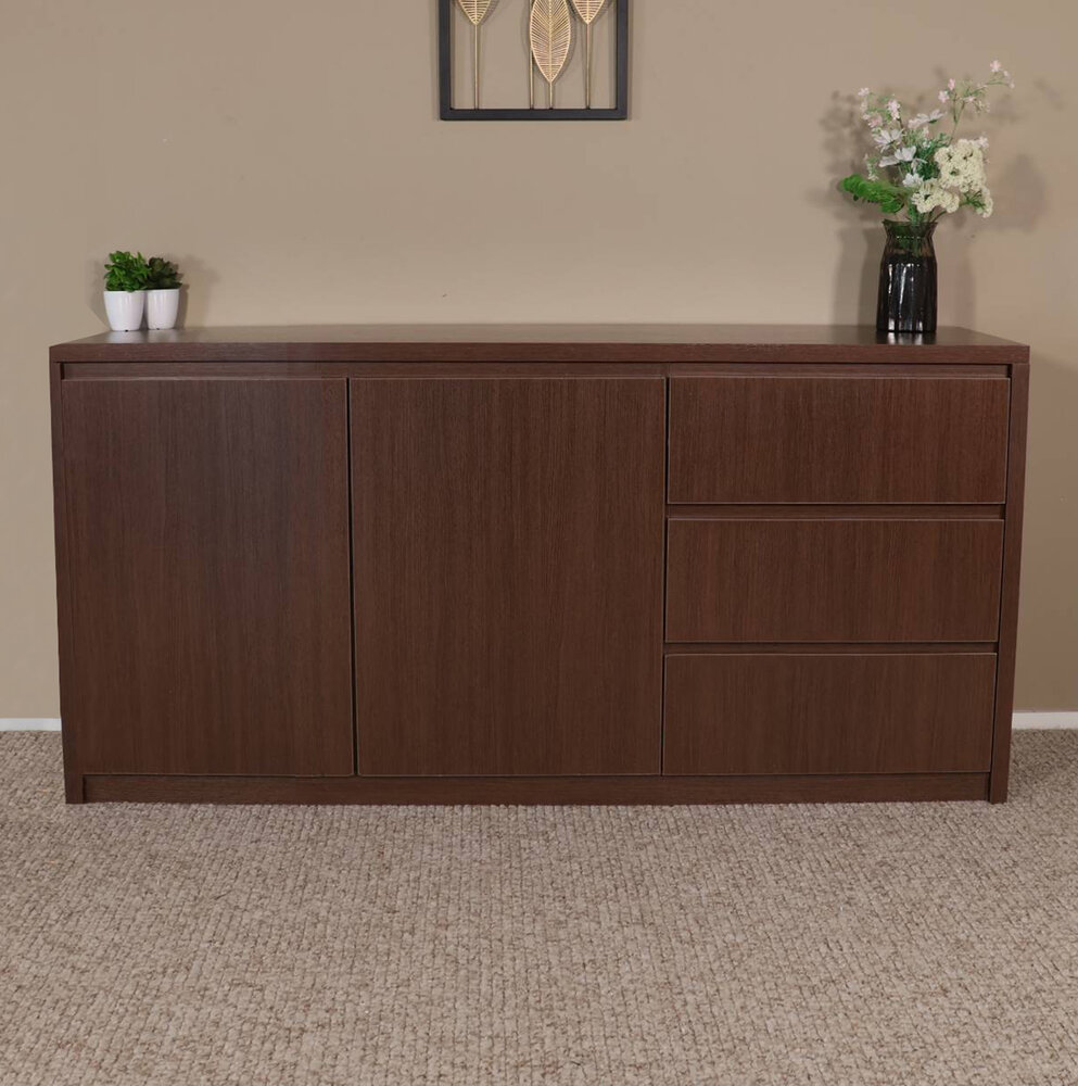 Dressoir melamine Cassie walnoot bruin 160cm