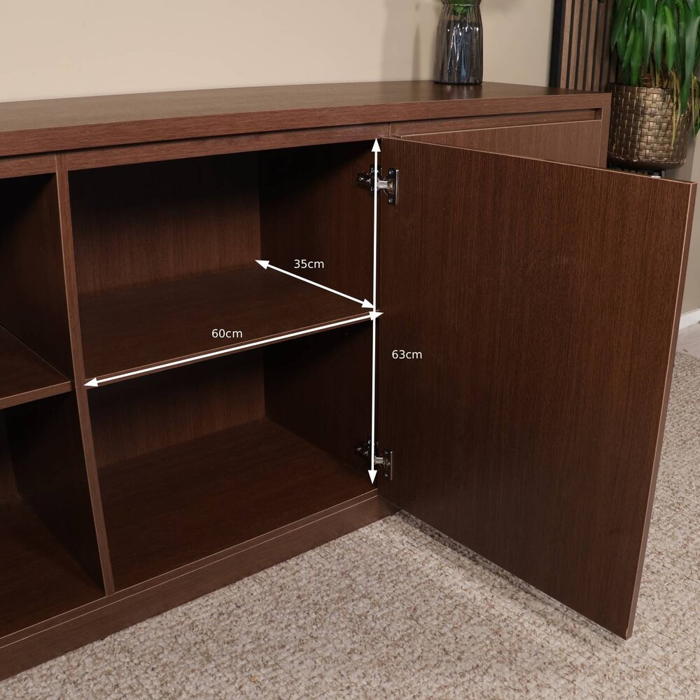 Dressoir melamine Cassie walnoot bruin 160cm