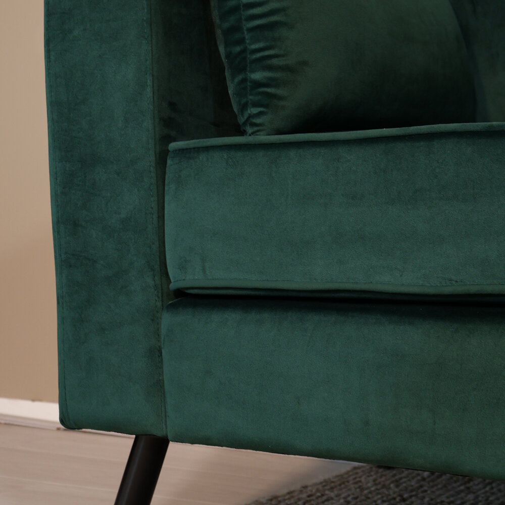 Hoekbank design Lizza 269cm bank donkergroen velvet loungebank zowel links als rechts bankstel Hoekbank design Lizza 269cm bank donkergroen velvet loungebank zowel links als rechts bankstel