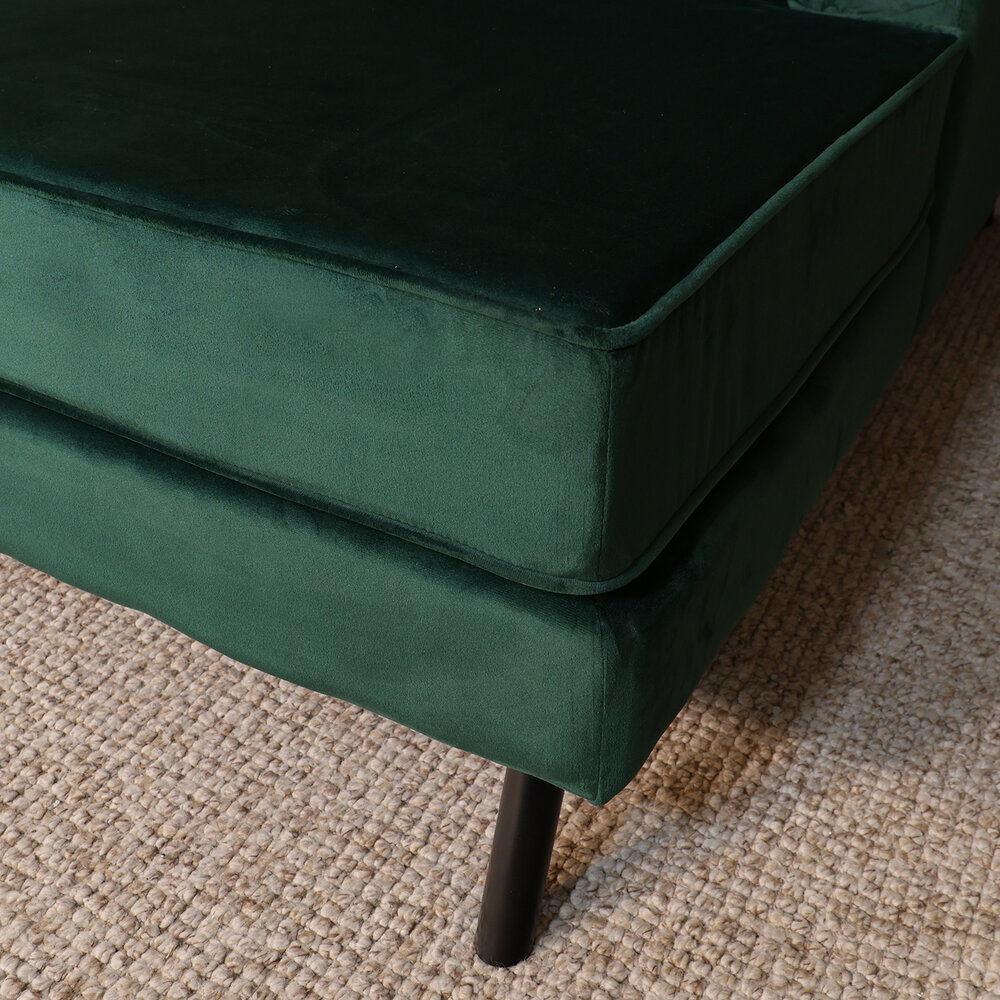 Hoekbank design Lizza 269cm bank donkergroen velvet loungebank zowel links als rechts bankstel Hoekbank design Lizza 269cm bank donkergroen velvet loungebank zowel links als rechts bankstel