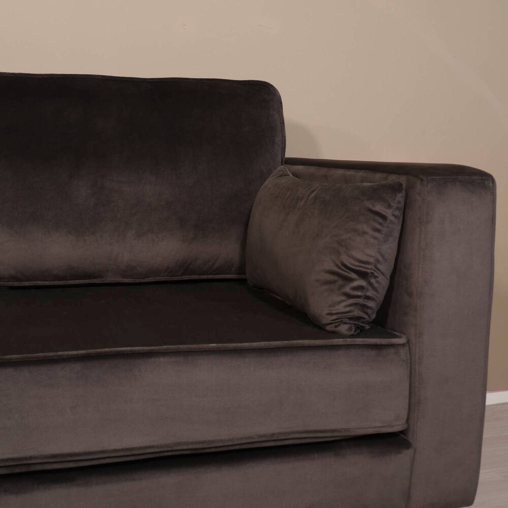 Hoekbank Hilde 270cm donkergrijs velvet links Hoekbank Hilde 270cm donkergrijs velvet links