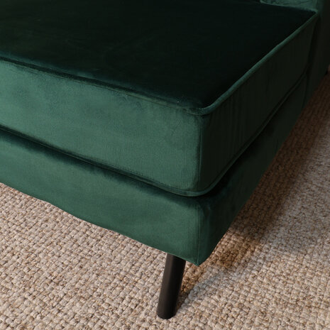 Lizzely Garden & Living Hoekbank Hilde 270cm donkergroen velvet rechts