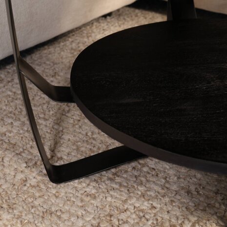 Lizzely Garden & Living Salontafel rond mangohout zwart Sandy industrieel duurzaam massief hout mango Lizzely Garden & Living Salontafel rond mangohout zwart Sandy industrieel duurzaam massief hout mango