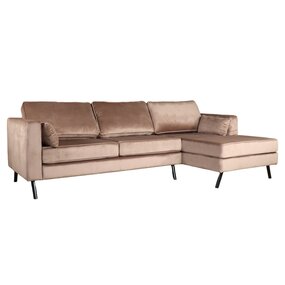 Lizzely Garden & Living Hoekbank Hilde 270cm taupe velvet rechts Lizzely Garden & Living Hoekbank Hilde 270cm taupe velvet rechts