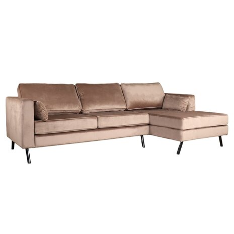 Lizzely Garden & Living Hoekbank Hilde 270cm taupe velvet rechts