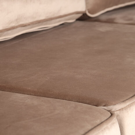 Lizzely Garden & Living Hoekbank Hilde 270cm taupe velvet rechts