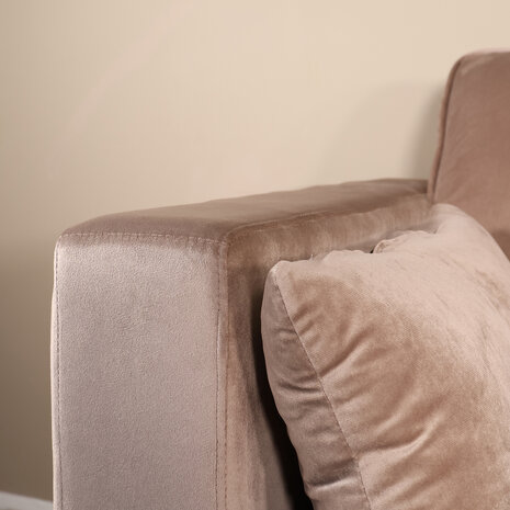 Lizzely Garden & Living Hoekbank Hilde 270cm taupe velvet rechts