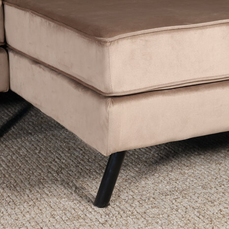 Lizzely Garden & Living Hoekbank Hilde 270cm taupe velvet rechts